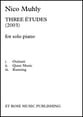 Three Etudes piano sheet music cover